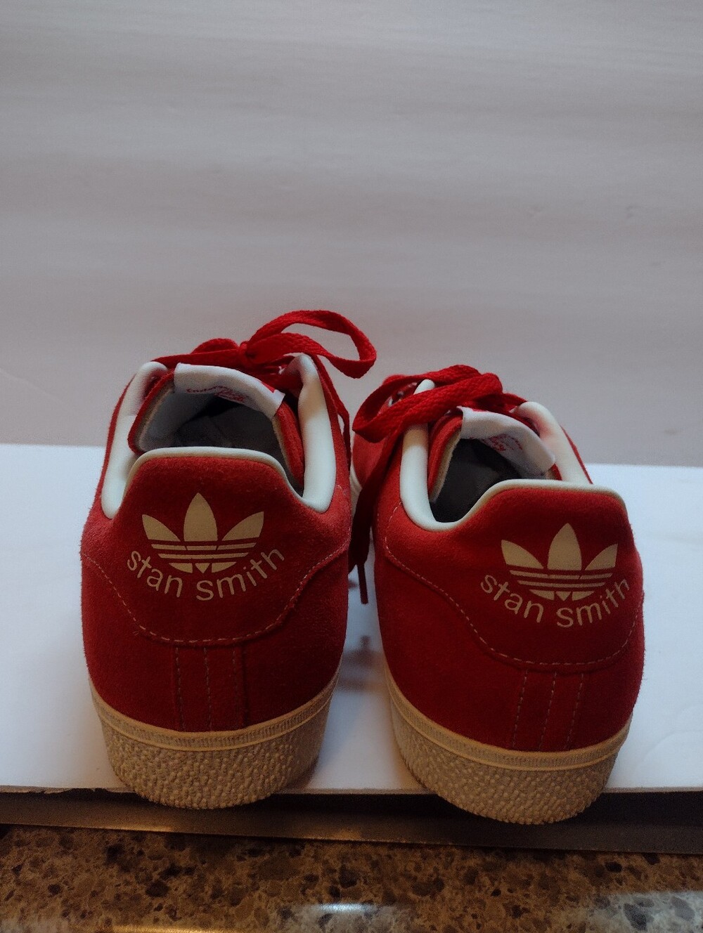 Adidas Originals Stan Smith Red Suede Sneakers ID2044 Mens Size 11 Outdoors - Picture 7 of 8